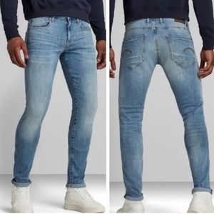G-Star RAW New Men's Revend Skinny Superstretch Jeans in Light Indigo Aged 31x32